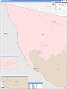 Presidio County Wall Map Color Cast Style