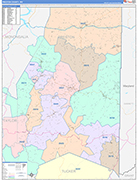 Preston County Wall Map Color Cast Style