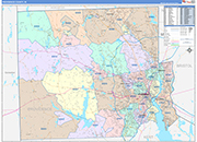 Providence Wall Map Color Cast Style