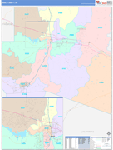 Pueblo County Wall Map Color Cast Style