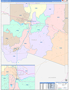 Pueblo Wall Map Color Cast Style