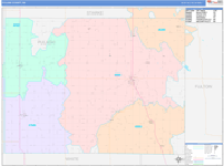 Pulaski County Wall Map Color Cast Style