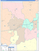 Pulaski County Wall Map Color Cast Style