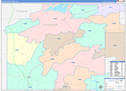 Pushmataha County Wall Map Color Cast Style