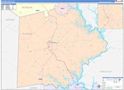 Putnam County Wall Map Color Cast Style