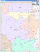 Putnam Wall Map Color Cast Style