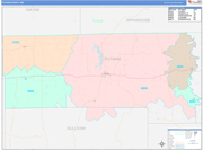 Putnam County Wall Map Color Cast Style
