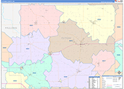 Putnam County Wall Map Color Cast Style