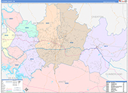 Putnam County Wall Map Color Cast Style