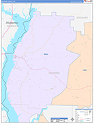 Quitman County Wall Map Color Cast Style