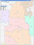 Quitman County Wall Map Color Cast Style