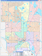 Ramsey County Wall Map Color Cast Style