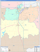 Randall County Wall Map Color Cast Style