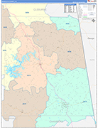 Randolph County Wall Map Color Cast Style