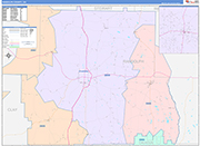 Randolph County Wall Map Color Cast Style