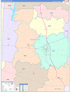 Randolph County Wall Map Color Cast Style