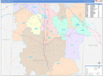 Randolph County Wall Map Color Cast Style