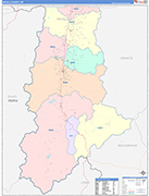 Ravalli County Wall Map Color Cast Style