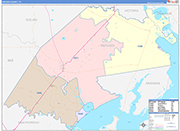 Refugio County Wall Map Color Cast Style