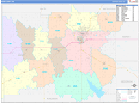 Reno County Wall Map Color Cast Style