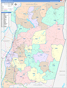 Rensselaer Wall Map Color Cast Style