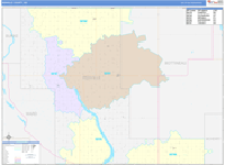 Renville County Wall Map Color Cast Style