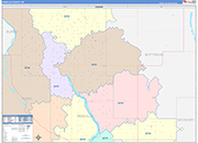 Renville Wall Map Color Cast Style