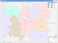 Republic County Wall Map Color Cast Style