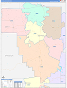 Reynolds County Wall Map Color Cast Style