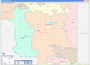 Richland County Wall Map Color Cast Style