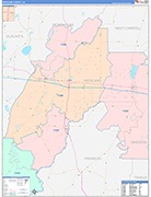 Richland County Wall Map Color Cast Style