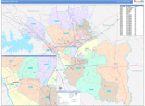 Richland County Wall Map Color Cast Style