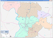 Richmond County Wall Map Color Cast Style