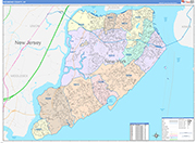 Richmond Wall Map Color Cast Style