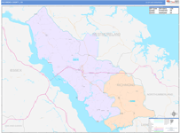 Richmond County Wall Map Color Cast Style