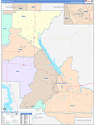 Riley County Wall Map Color Cast Style