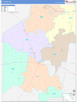 Ripley County Wall Map Color Cast Style
