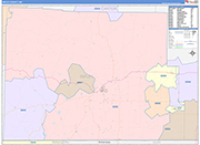 Ripley County Wall Map Color Cast Style