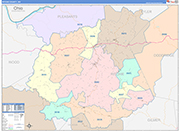 Ritchie County Wall Map Color Cast Style