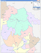 Roane County Wall Map Color Cast Style