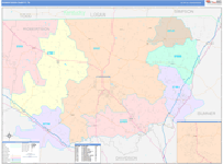 Robertson County Wall Map Color Cast Style