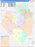 Robeson County Wall Map Color Cast Style