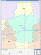 Rock County Wall Map Color Cast Style