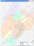 Rockbridge County Wall Map Color Cast Style