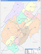Rockbridge County Wall Map Color Cast Style