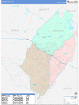 Rockdale County Wall Map Color Cast Style