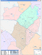 Rockdale County Wall Map Color Cast Style