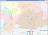 Rockingham County Wall Map Color Cast Style