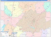 Rockingham County Wall Map Color Cast Style