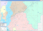 Rockwall County Wall Map Color Cast Style